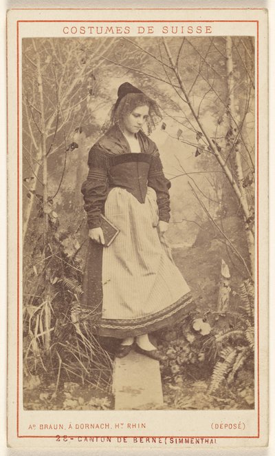 Kostuums van Zwitserland. Kanton De Berne (Simmenthal) door Adolphe Braun