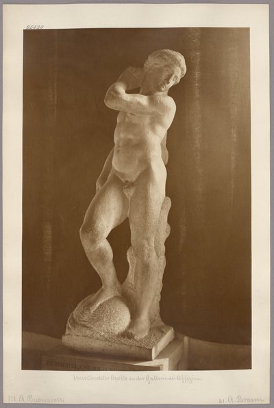 Florence: Michelangelo’s onvoltooide Apollo in de Galleria degli Uffizi door Adolphe Braun
