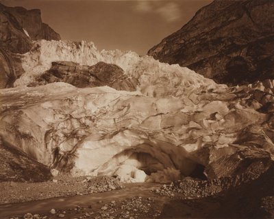 Zwitserland. Grindelwald, Bovenste Gletsjer, Bron van de Lutschine, 1875-1877 door Adolphe Braun