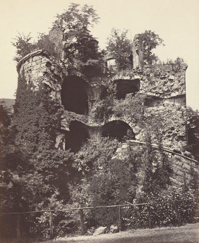 De Geëxplodeerde Toren, Kasteel Heidelberg, ca. 1865 door Adolphe Braun