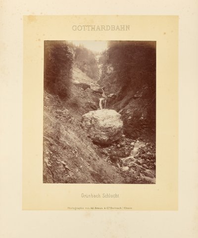 Gotthardspoorweg: Grünbachkloof door Adolphe Braun and Cie