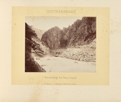 Gotthardspoorweg: Ticino-brug bij Dazio Grande door Adolphe Braun and Cie