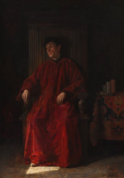 Rechter in rode mantel door Adolphe Charles Edouard Steinheil