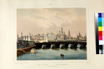 Uitzicht op het Kremlin van Moskou door Adolphe Cuvillier