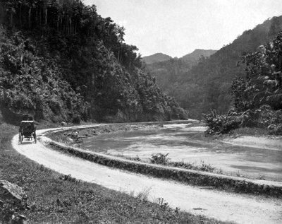 Weg naar Bog Walk, Jamaica, ca. 1905 door Adolphe Duperly and Son