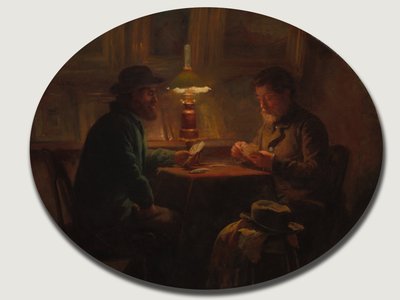 Kaartspel bij "le Père Martin" door Adolphe Felix Cals