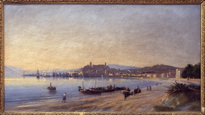 Panorama van Cannes vanaf de kust door Adolphe Fioupou