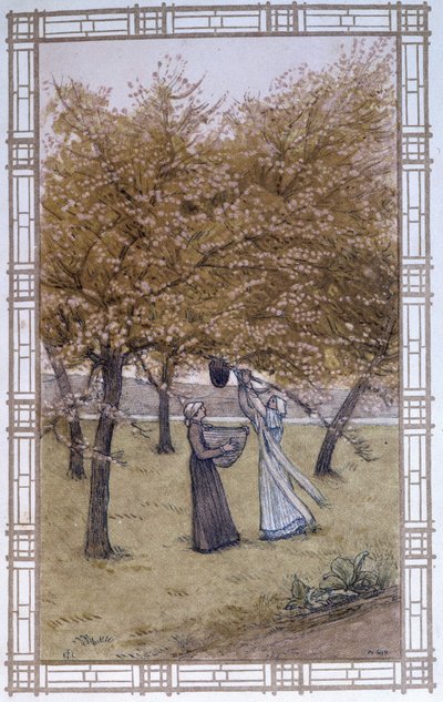 Leven van bijen: de stal van een zwerm - tekening door A. Giraudon door Adolphe Giraudon