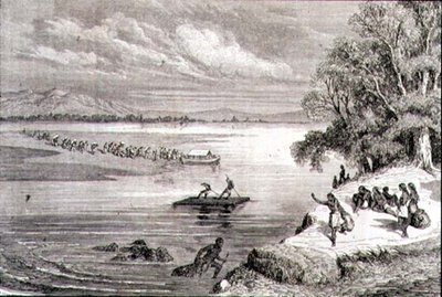 De Colorado-rivier oversteken in de jaren 1860 door Adolphe Gusman
