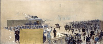Schets voor het kantoor van de prefect in het stadhuis van Parijs: De uitgang door Adolphe Gustave Binet