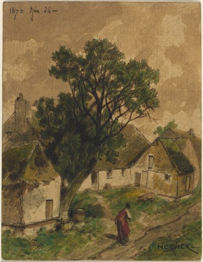 Boerenerf door Adolphe Hervier