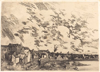 Dorp aan de Oever van een Rivier door Adolphe Hervier