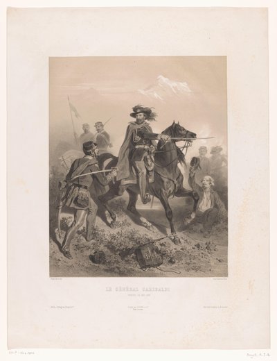 Generaal Giuseppe Garibaldi als aanvoerder in de Slag bij Varese door Adolphe Jean Baptiste Bayot