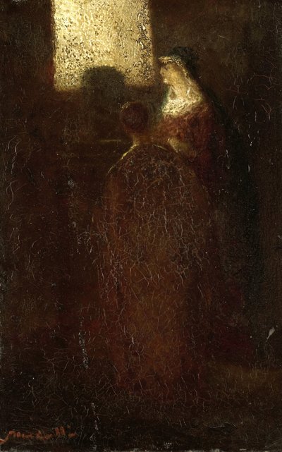Aan het altaar door Adolphe Joseph Thomas Monticelli