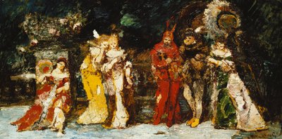 Personages op een Dek met Faust en Mephisto, c.1875-1880 door Adolphe Joseph Thomas Monticelli