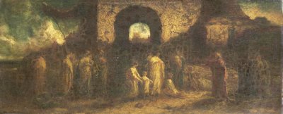 Christus zegent de kinderen door Adolphe Joseph Thomas Monticelli