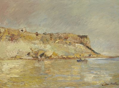 Rotsachtige kust door Adolphe Joseph Thomas Monticelli