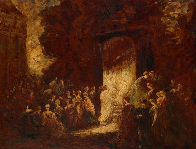 Middagfeest door Adolphe Joseph Thomas Monticelli