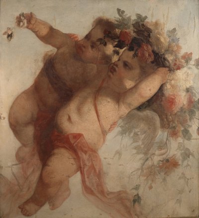 Liefdesmuzikant, fragment van de decoratie van het Eldorado door Adolphe Joseph Thomas Monticelli