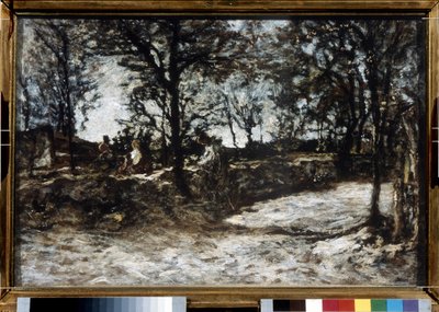 Landschap. Fontainebleau door Adolphe Joseph Thomas Monticelli