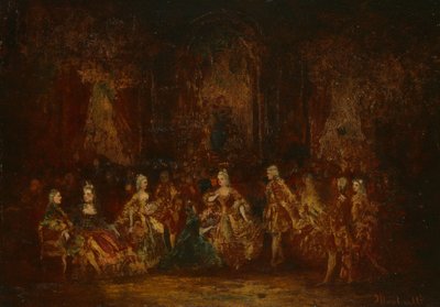 Personen in Louis XV Kostuums door Adolphe Joseph Thomas Monticelli