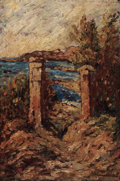 Portaal van Cassis, Landschap aan de kust door Adolphe Joseph Thomas Monticelli