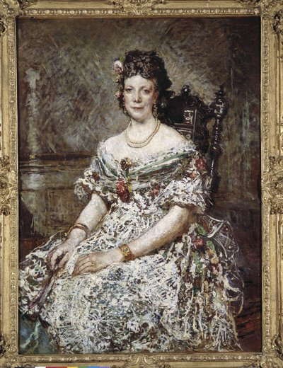 Portret van Madame Pascal door Adolphe Joseph Thomas Monticelli
