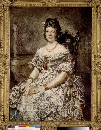 Portret van Madame Pascal, vrouw van de consul van Bolivia in Marseille door Adolphe Joseph Thomas Monticelli