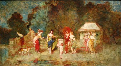 Scène in een park II, c.1870 door Adolphe Joseph Thomas Monticelli