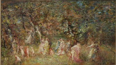 De Schommel door Adolphe Joseph Thomas Monticelli