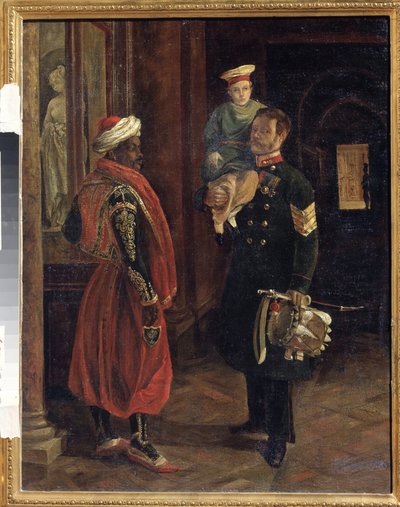 Een scène aan het hof door Adolphe Ladurner