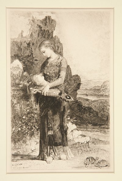 Dochter van Thracië met het hoofd van Orpheus door Adolphe Lalauze
