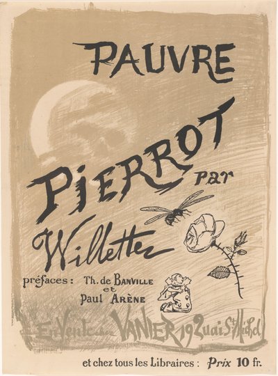 Affiche voor Pauvre Pierrot door Adolphe Leon Willette