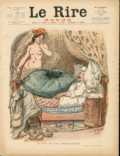 Omslag van "Het Rode Gelach", Satirisch in Kleuren door Adolphe Leon Willette
