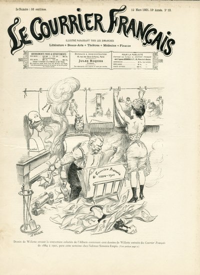 Illustratie van Adolphe dit Willette voor de omslag van Le Courrier francais door Adolphe Leon Willette