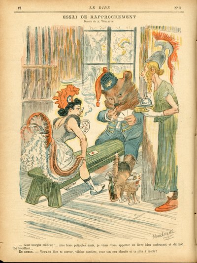 Laughter, satirisch in kleuren door Adolphe Leon Willette