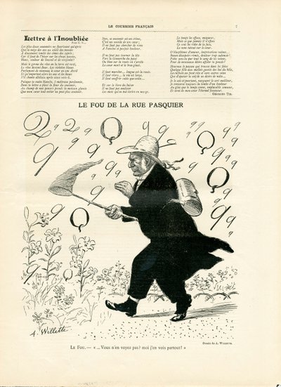 Le Courrier français, nummer 10, Satiriek in Z & W door Adolphe Leon Willette