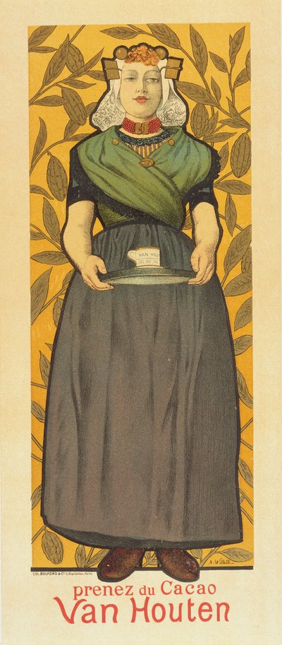 Prenez du Cacao Van Houten door Adolphe Leon Willette