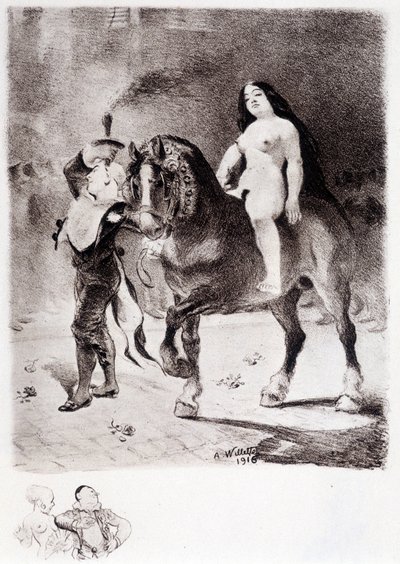 Trots - Tekening door Willette door Adolphe Leon Willette