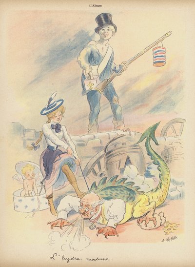 De Moderne Hydra door Adolphe Leon Willette