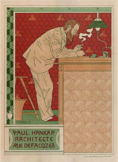 Paul Hankar, architect door Adolphe Louis Charles Crespin
