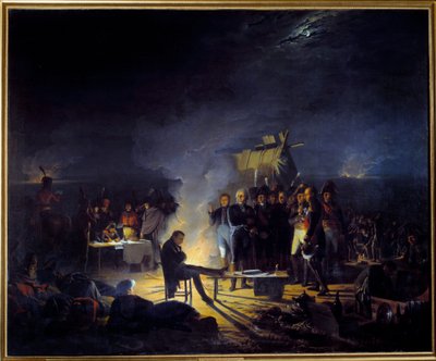 Bivak van Napoleon I op het slagveld van Wagram (5-6 juli) door Adolphe Roehn