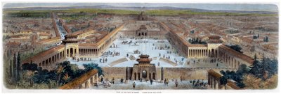 Gezicht op de stad Peking vanuit het zuiden, China, midden 19e eeuw door Adolphe Rouargue