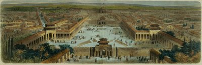 Uitzicht op de Stad Peking vanaf het Zuiden door Adolphe Rouergue