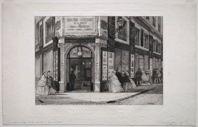 Hoofdkwartier van de Société des Aquafortistes, 1864 door Adolphe Théodore Jules Martial Potémont