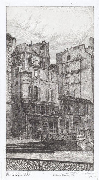 Rue du Coq St. Jean door Adolphe Théodore Jules Martial Potémont