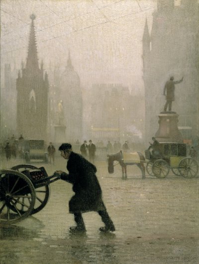 Albert Square, Manchester door Adolphe Valette