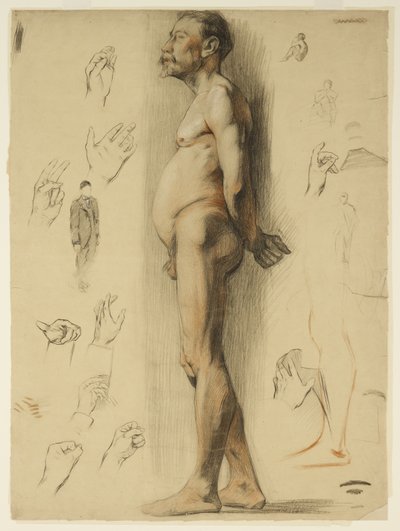 Levensstudie van een Bebaarde Man door Adolphe Valette