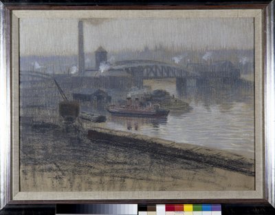 Trafford Bridge en Pomona Dock door Adolphe Valette