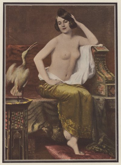 De favoriet, vrouw met een vogel door Adolphe Weisz
